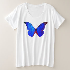 PLUS GROOTTE AANGEPASTE T-SIRT KATOEN BUTTERFLY ON GROTE MAAT T-SHIRT