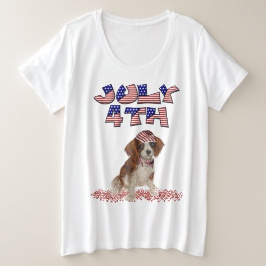 Plus Grootte Vierde van de t-shirt van Juli (Design voorkant)