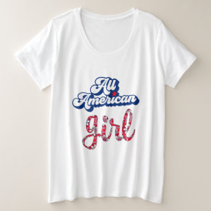 Plus Grootte Vierde van Juli t-shirt met Vuurwerk