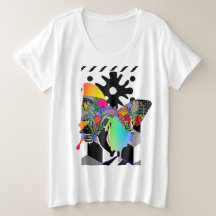 Plus Grootte vrouwelijke vlinderbloemigen Grafisch