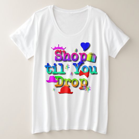 Plus Grootte vrouwen Winkelen om grafische T-Shirt (Design voorkant)
