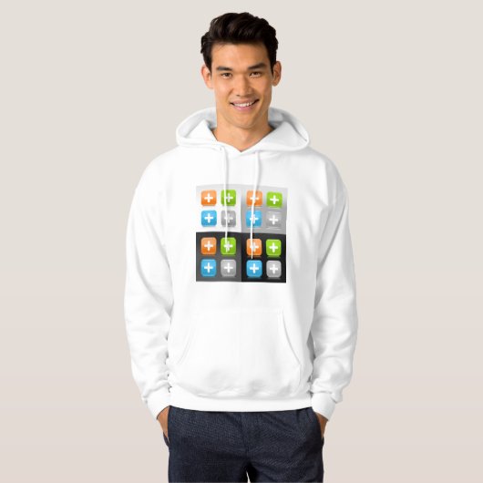 Plus Icons Mannen Hoodie (Voorkant volledig)