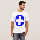 Plus Log in wit met blauw T-shirt (Voorkant volledig)