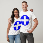 Plus Log in wit met blauw T-shirt (Unisex)