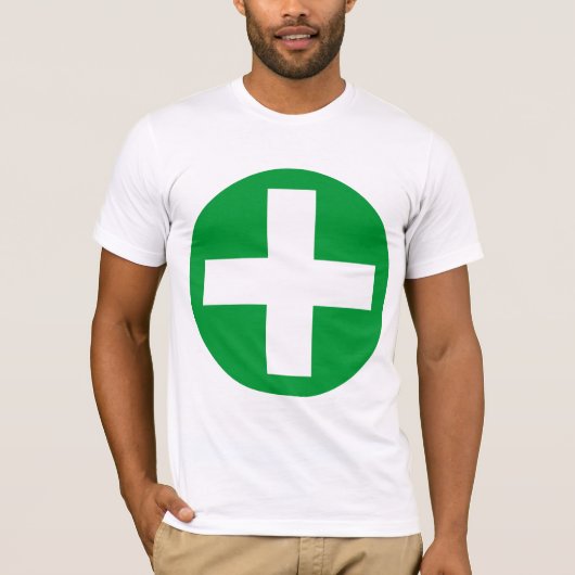Plus Log in wit met groen T-shirt (Voorkant)