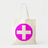Plus Log in wit met magenta Tote Bag (Voorkant)