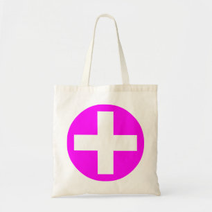 Plus Log in wit met magenta Tote Bag