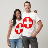 Plus Log in wit met rood T-shirt (Unisex)