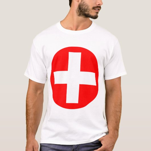 Plus Log in wit met rood T-shirt (Voorkant)