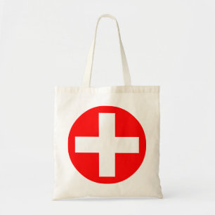 Plus Log in wit met rood Tote Bag