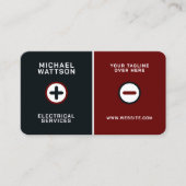Plus min batterij elektrische stijl visitekaartje (Voorkant)