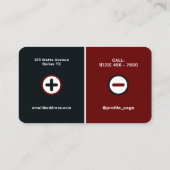 Plus min batterij elektrische stijl visitekaartje (Achterkant)