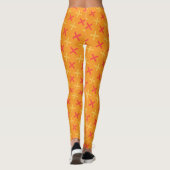 Plus Oranje roze minimal-patroon Leggings (Achterkant)