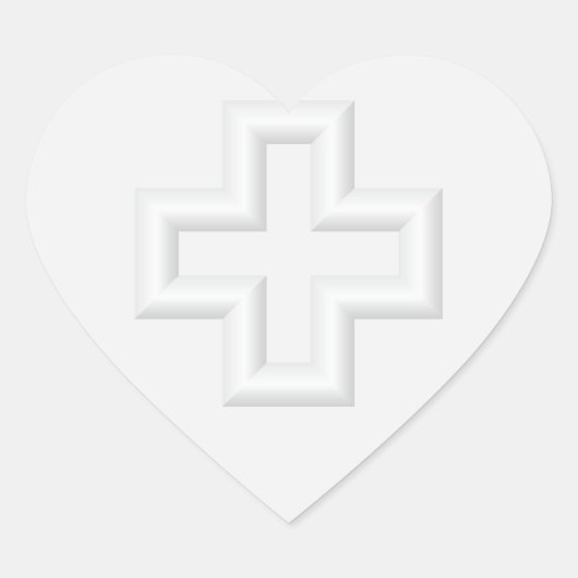 Plus reliëfoppervlak hart sticker (Voorkant)
