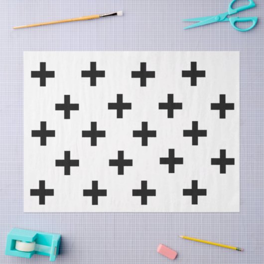 Plus Sign Print Moderne Weefselpapier Tissuepapier (Craft)