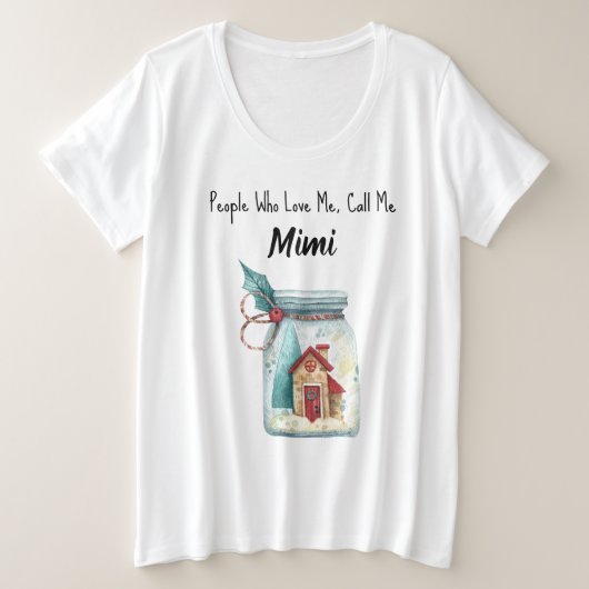 Plus Size Custom Oma Holiday Comfy T-shirt (Design voorkant)