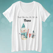 Plus Size Custom Oma Sneeuwman Comfy T-shirt
