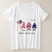 Plus Size Naam 4 juli Gnomen Comfy T-Shirt (Design voorkant)