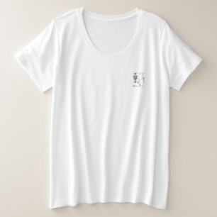 PLUS SIZE TEE SHIRT SKELETON BOTTEN DIY INITIAAL