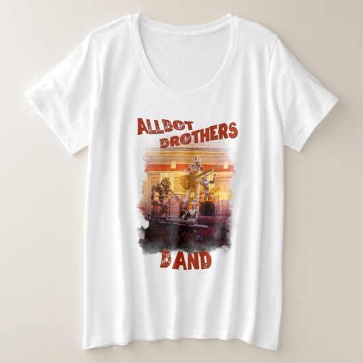 Plus Size tshirt met Allbot Brother's Band / BSR (Design voorkant)