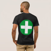 Plus-teken in het wit met groen t-shirt (Achterkant volledig)
