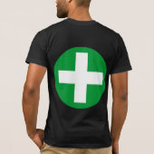 Plus-teken in het wit met groen t-shirt (Achterkant)