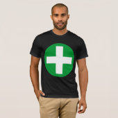 Plus-teken in het wit met groen t-shirt (Voorkant volledig)