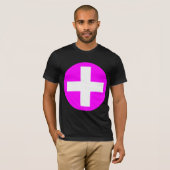 Plus Teken in wit met Magenta T-shirt (Voorkant volledig)