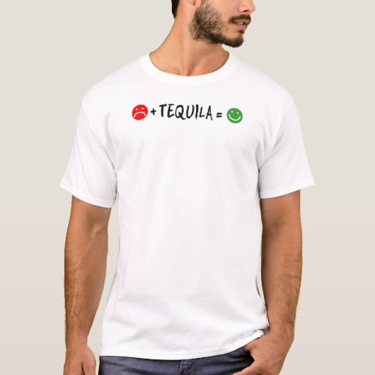 Plus Tequila staat gelijk aan geluk T-shirt (Voorkant)