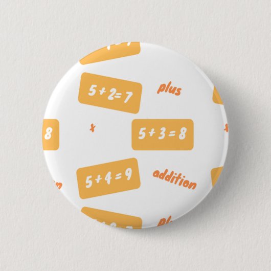 Plus vijf leren ronde button 5,7 cm (Voorkant)