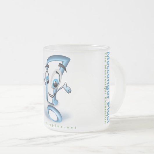 Plusee. Glas 10 oz, bevroren Matglas Koffiemok (Voorkant rechts)