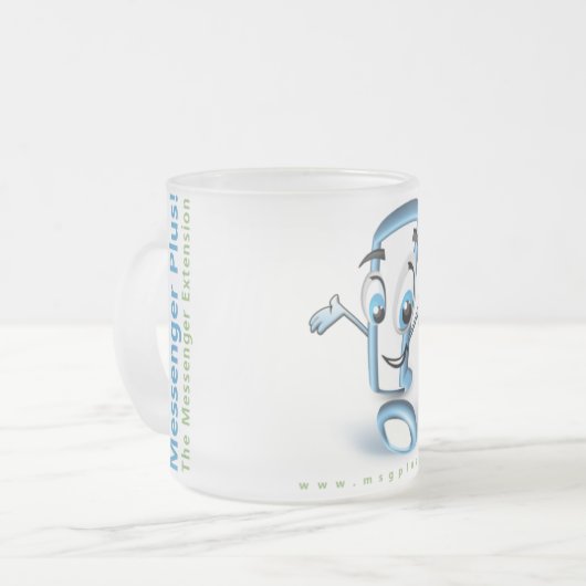 Plusee. Glas 10 oz, bevroren Matglas Koffiemok (Voorkant links)