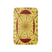 Plush Comfort & High Contrast: Crimson & Gold Opul Badmat (Voorkant Verticaal)