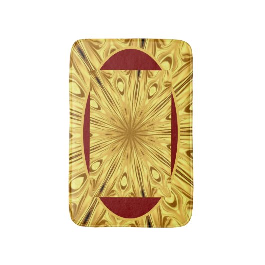 Plush Comfort & High Contrast: Crimson & Gold Opul Badmat (Voorkant Verticaal)