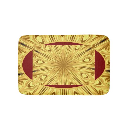 Plush Comfort & High Contrast: Crimson & Gold Opul Badmat (Voorkant)