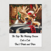 Plush Drunken Rendieren Niet Drinken en rijden Briefkaart (Voorkant)