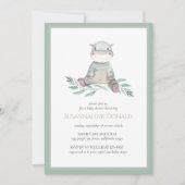 Plush Hippo | Oerwoud Safari Baby shower Kaart (Voorkant)