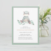 Plush Hippo | Oerwoud Safari Baby shower Kaart (Staand voorkant)