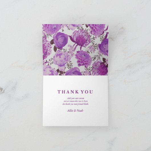 Plush Paarse Floral bedankt (Binnen)