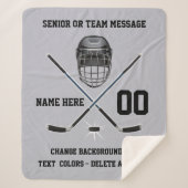 Plush Sherpa Personalized HOCKEY Blankets Sherpa Deken (Voorkant)