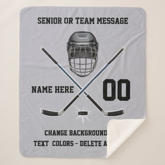 Plush Sherpa Personalized HOCKEY Blankets Sherpa Deken (Voorkant)