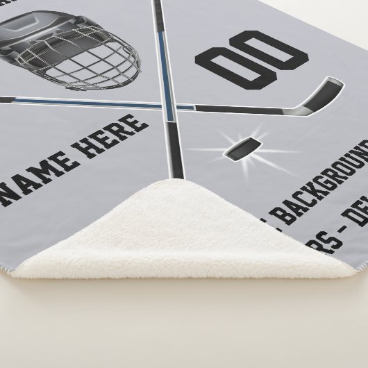 Plush Sherpa Personalized HOCKEY Blankets Sherpa Deken (3/4)