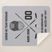Plush Sherpa Personalized HOCKEY Blankets Sherpa Deken (Voorkant (horizontaal))