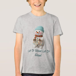 Plush Snowman With Christmas Lights Tri-Blend Shirt
