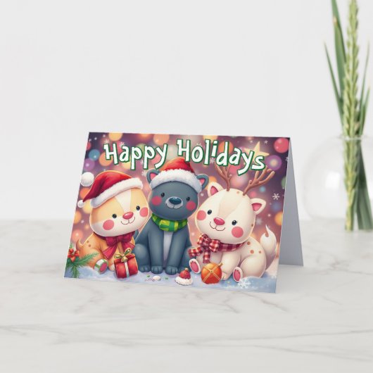 Plush Toy Christmas Card Feestdagen Kaart (Voorkant)
