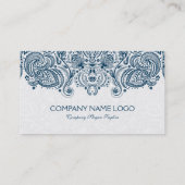 Plush White en Blue Paisley Lace Appointment Card Afsprakenkaartje (Achterkant)