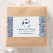 Plush White en Royal Blue Paisley Lace Lijst Etiket (Insitu)