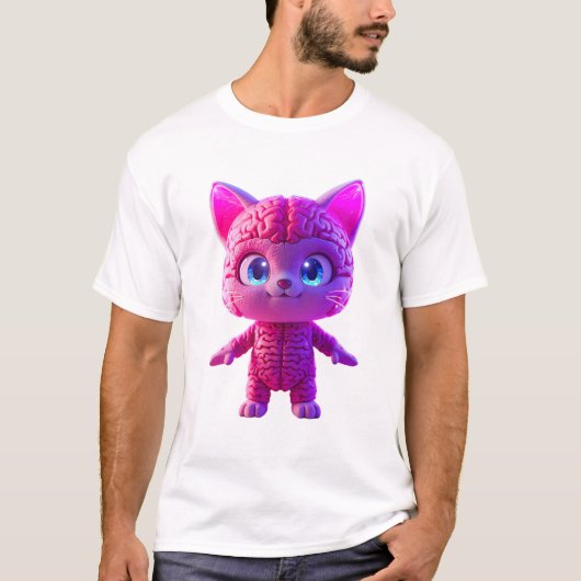 Plushie Cyberpunk Cat T-Shirt (Voorkant)