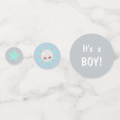 Plushie Monkey Boy Baby Shower Confetti (Voorkanten)