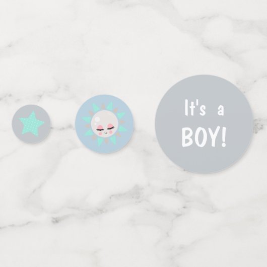 Plushie Monkey Boy Baby Shower Confetti (Voorkanten)